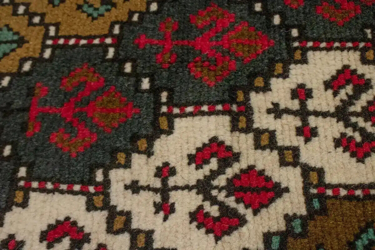 4X7 Ft Handmade Red Wool Rug Vintage Style Tribal