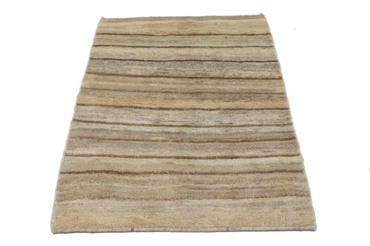 Hand-Knotted Beige Brown Tribal Gabbeh Oriental