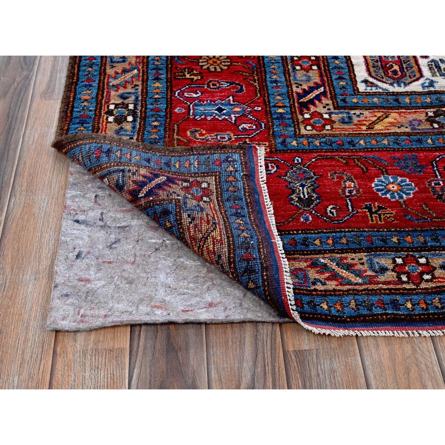 9'1"X12'3" Red Antique Caucasian Design Revival Hand Knotted Pure Wool Rug