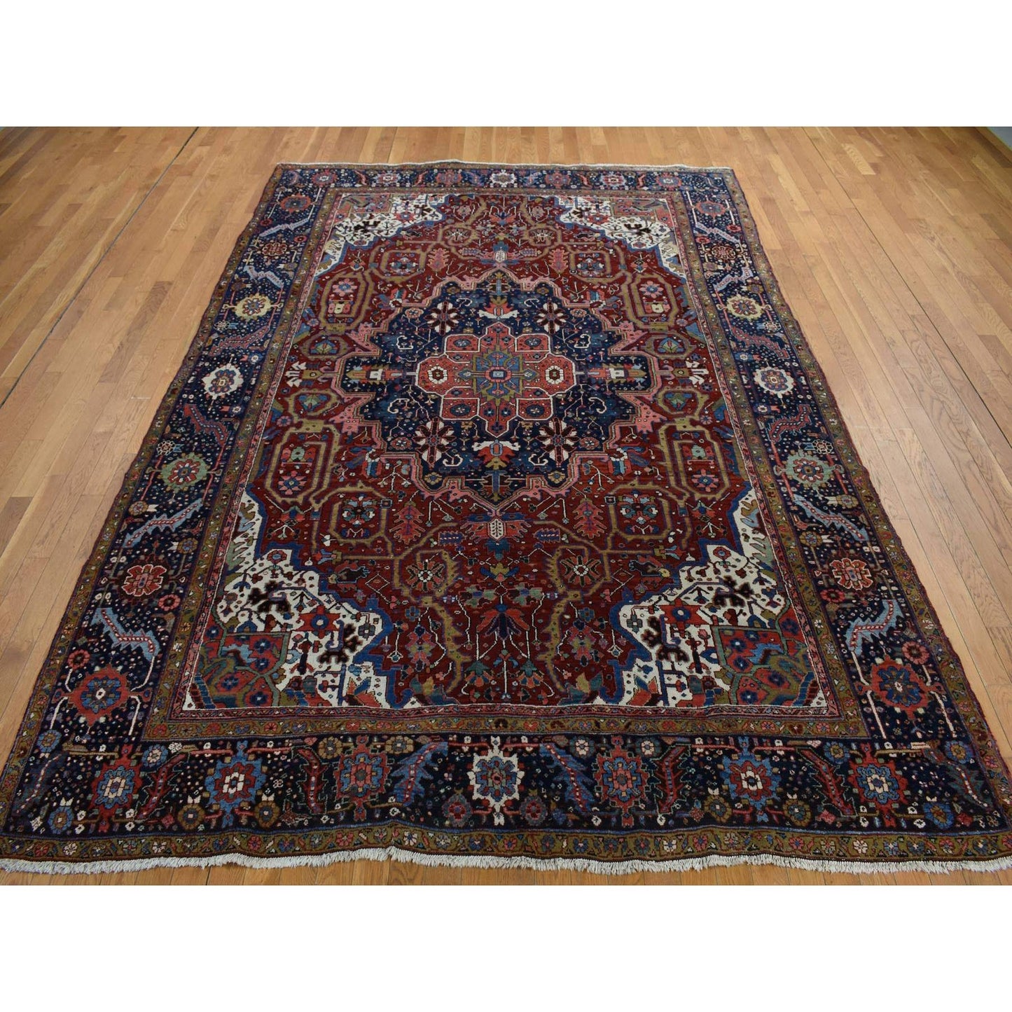 8'3"X11'9" Emboldened Red Antique Zoroastrian Soft Wool Hand Knotted Rug