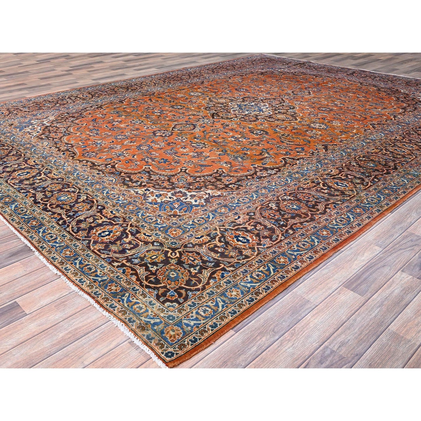9'8"X12'8" Cinnabar Red Zoroastrian Kishoon Design Vintage Oriental Rug