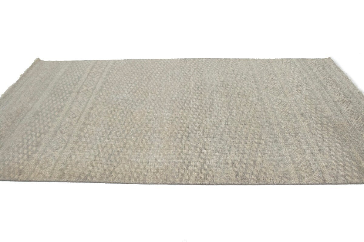 5X8 Ft Handmade Wool Area Rug Muted Beige Vintage