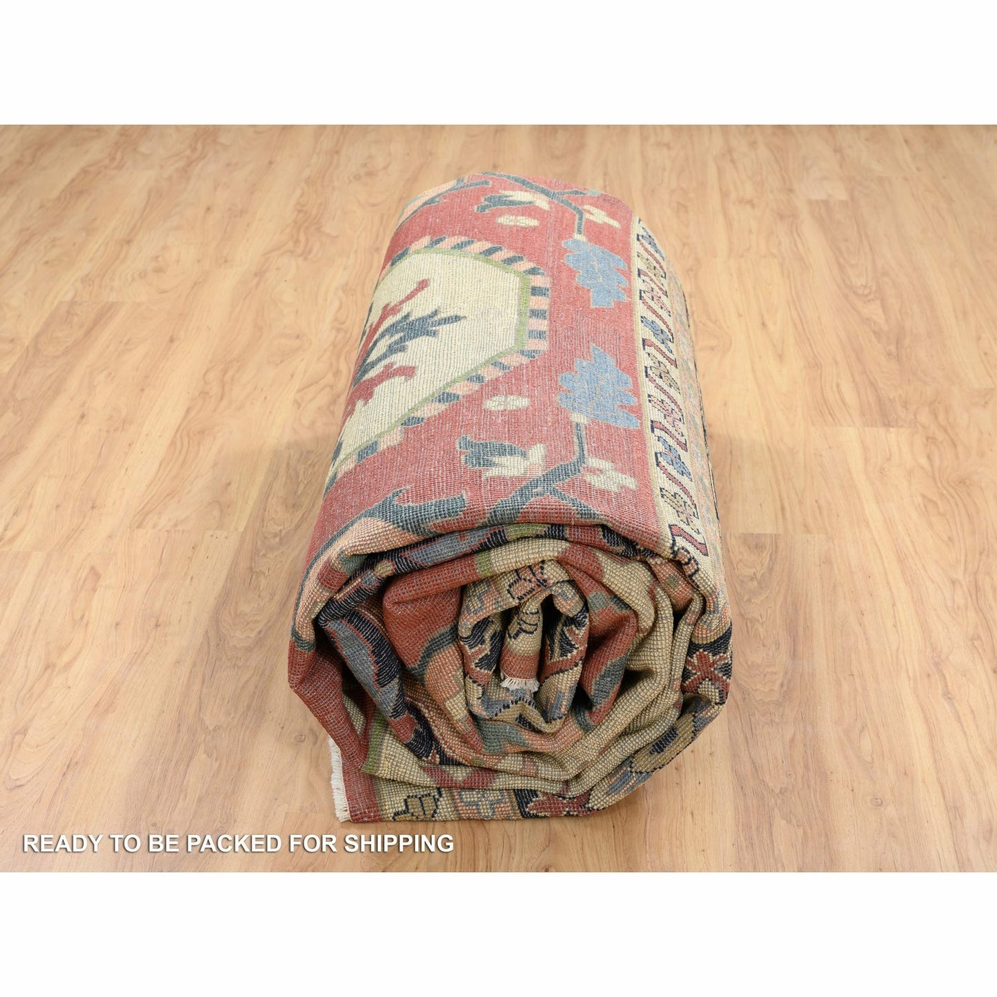 11'9"X17'10" Blue Pliable Wool Hand Knotted Heris Revival Oversized Rug