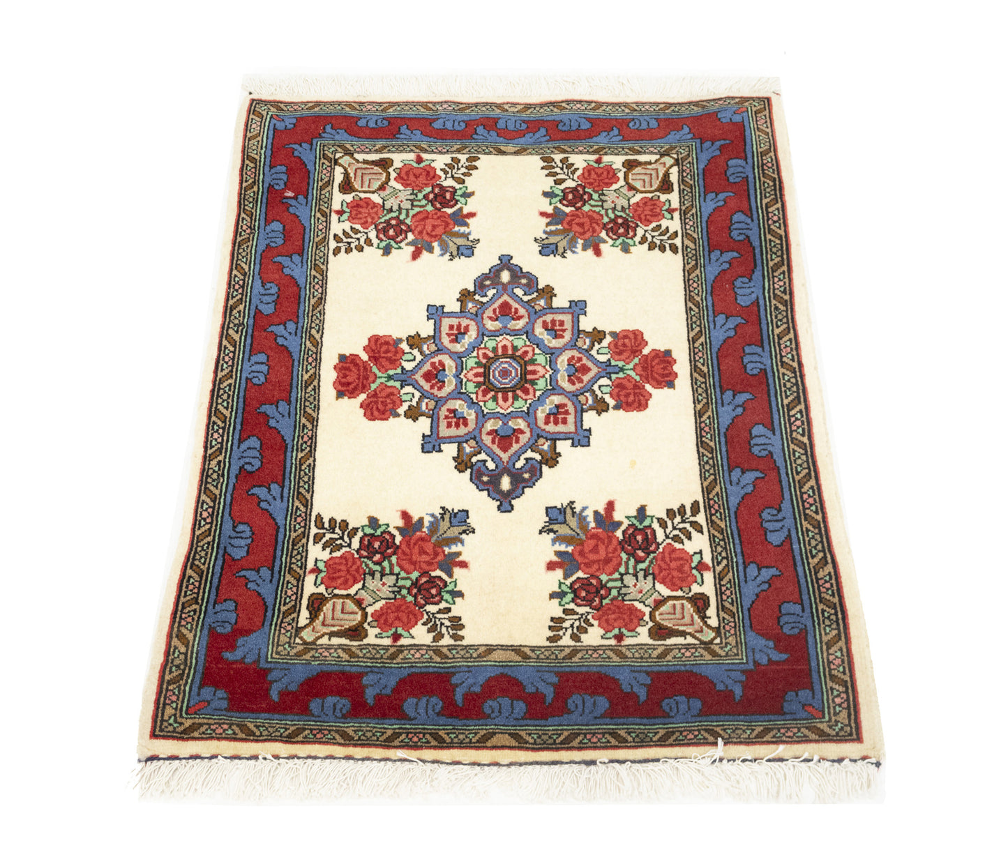 2X3 Ft Handmade Indo-Bidjar Oriental Rug Floral