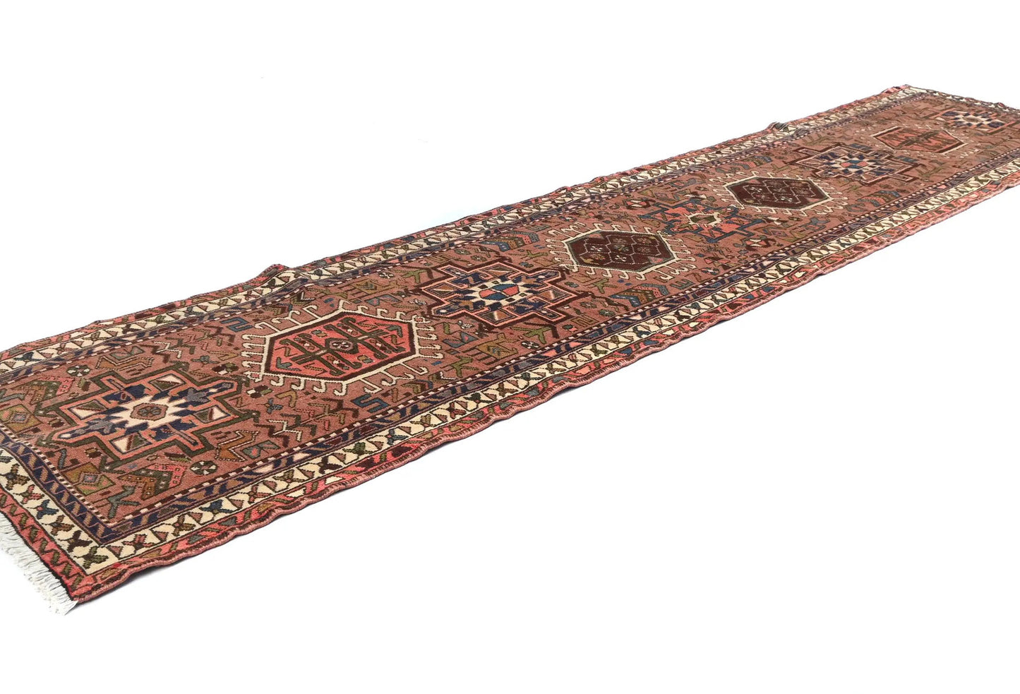 Vintage Tribal Runner Rug 3X13 Ft Rusty Pink