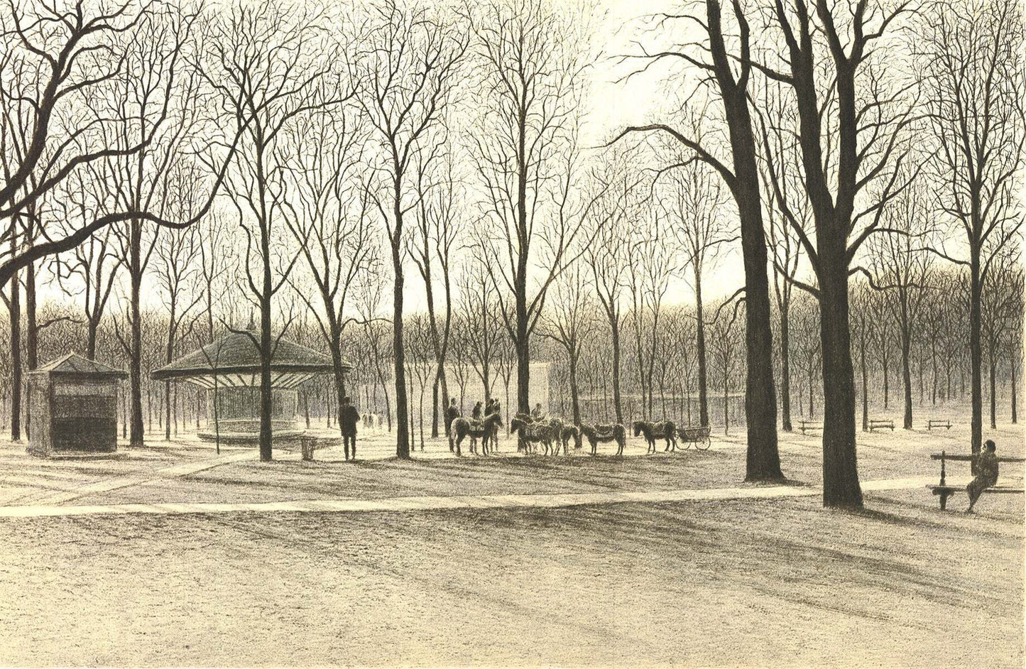 Harold Altman Luxembourg Garden " Lithograph Contemporary