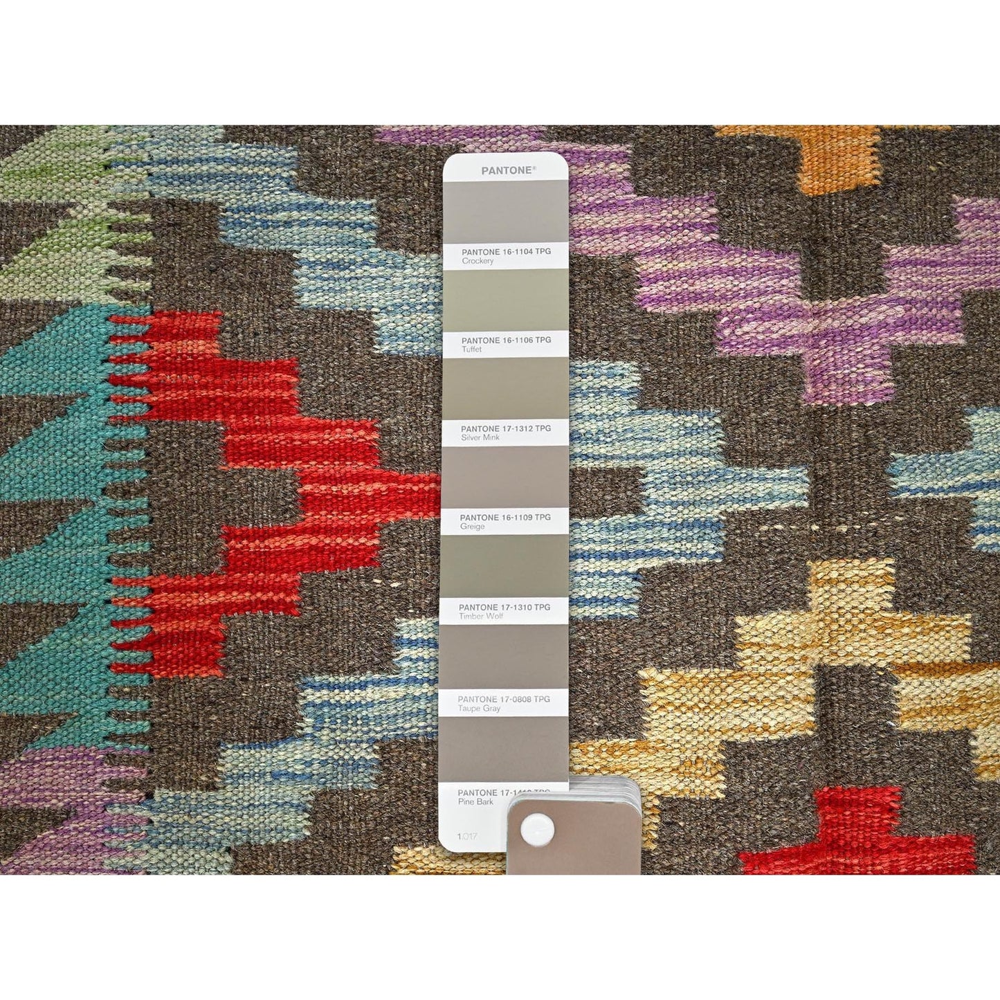 2'9"X9'10" Taupe Afghan Kilim Pure Wool Flat Weave Hand Woven Runner Rug