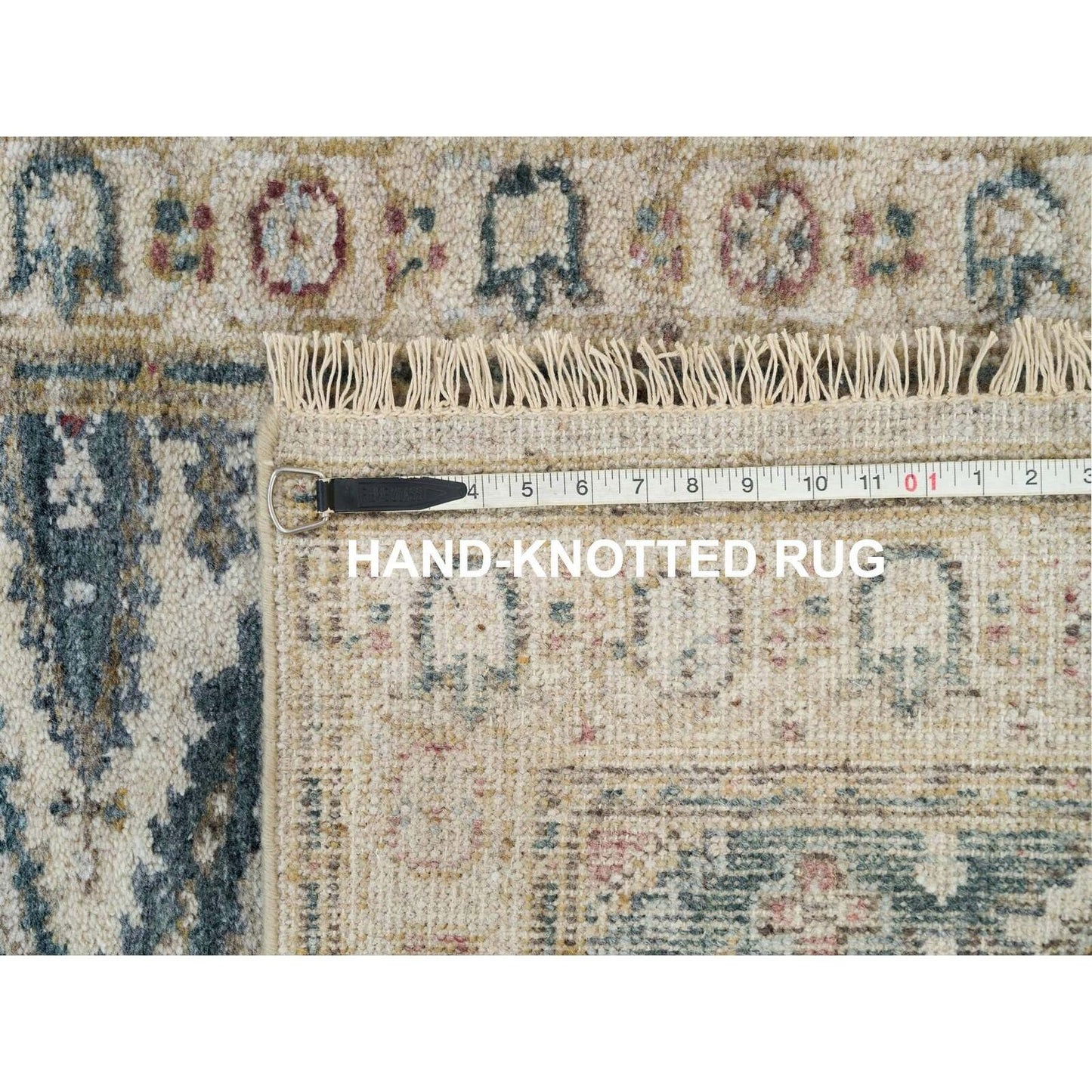 2'6"X17'10" Oyster White Hand Knotted Reimagined Viss Xl Runner Rug