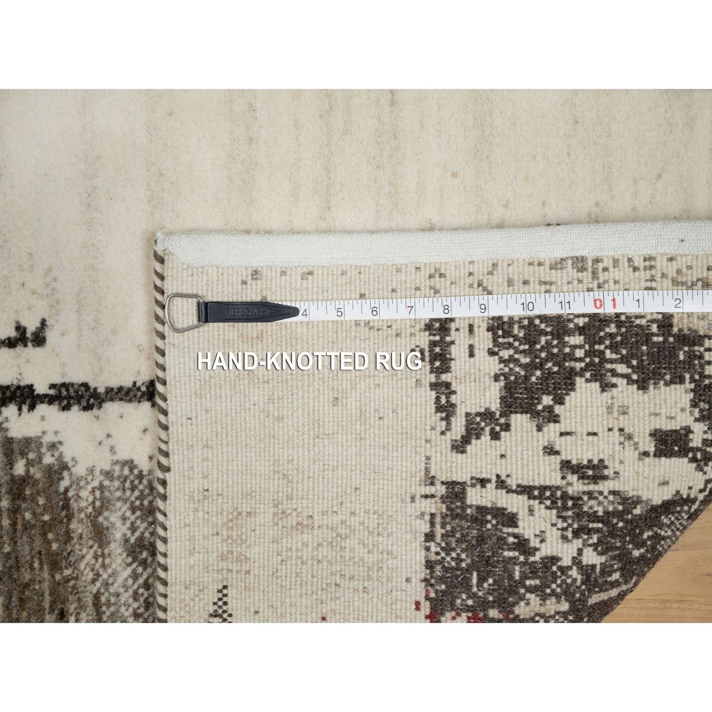 2'4"X4'7" White Lori Buft Gabbeh 100% Wool Hand Knotted Short Runner Rug
