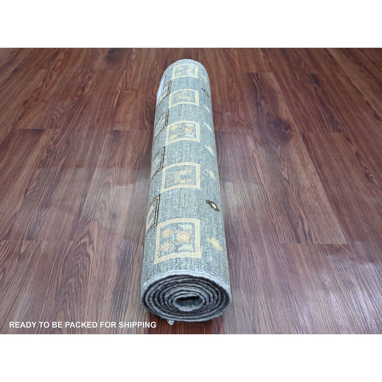 2'8"X7'7" Gray Hand Knotted Fine Kashkuli Animal Figurine Wool Runner Rug