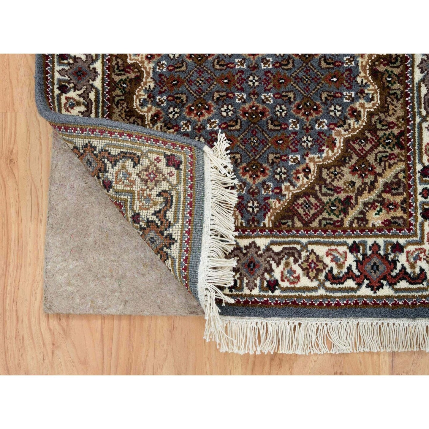 2'X8'5" Gray Tebraz Mahi 175 Kpsi Wool Hand Knotted Runner Rug