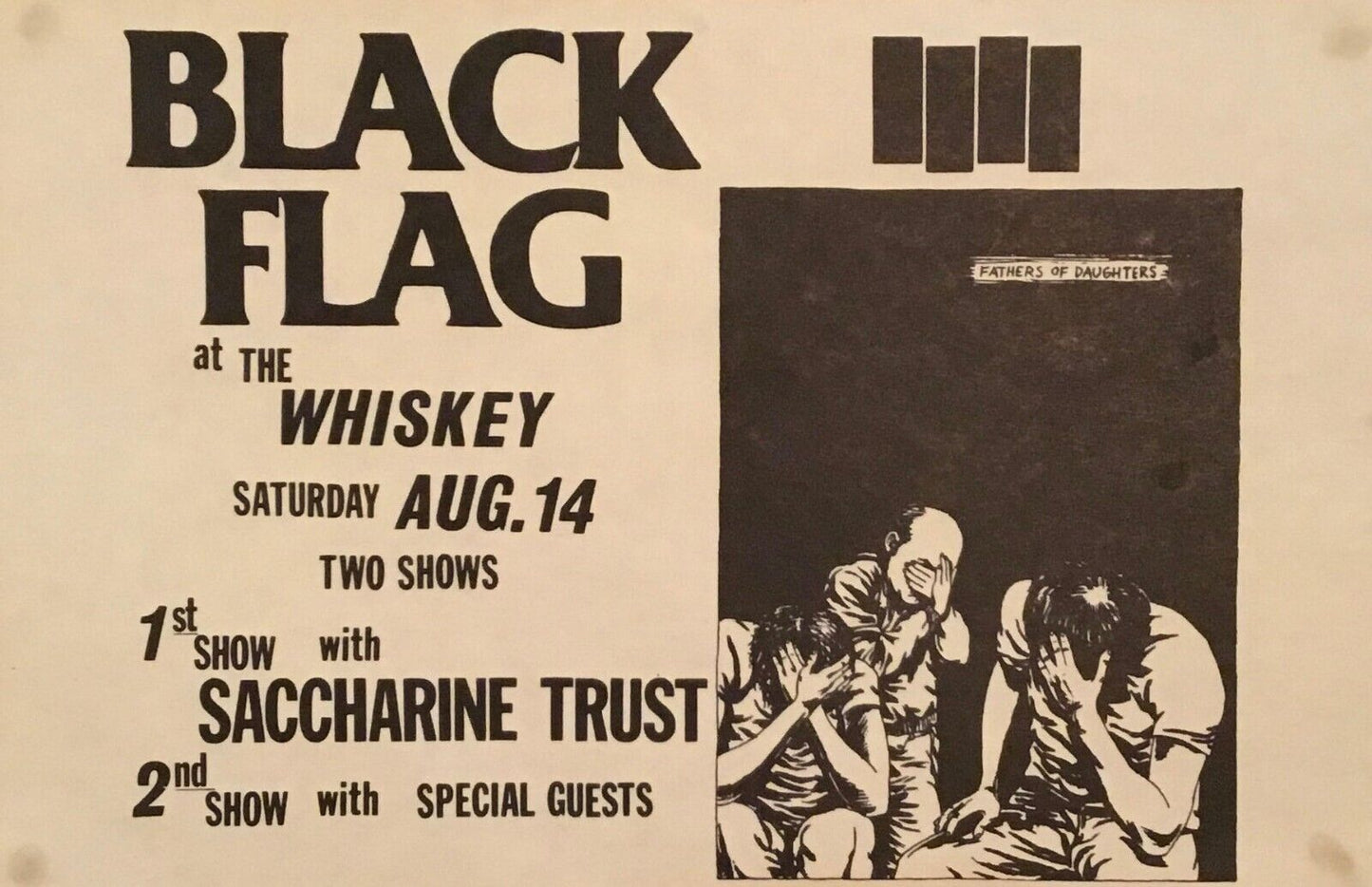 Black Flag Vintage Concert Poster At The Whiskey
