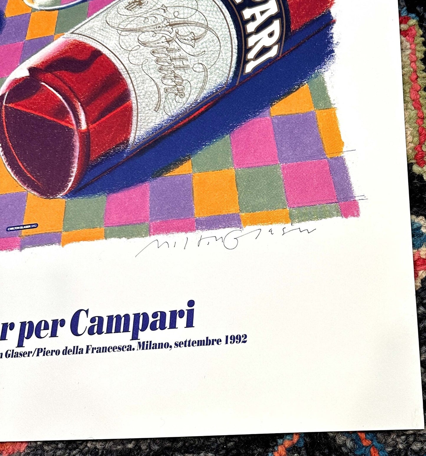 Milton Glaser For Campari 1992 Signed Limited Edition On Canson Watercolor Paper