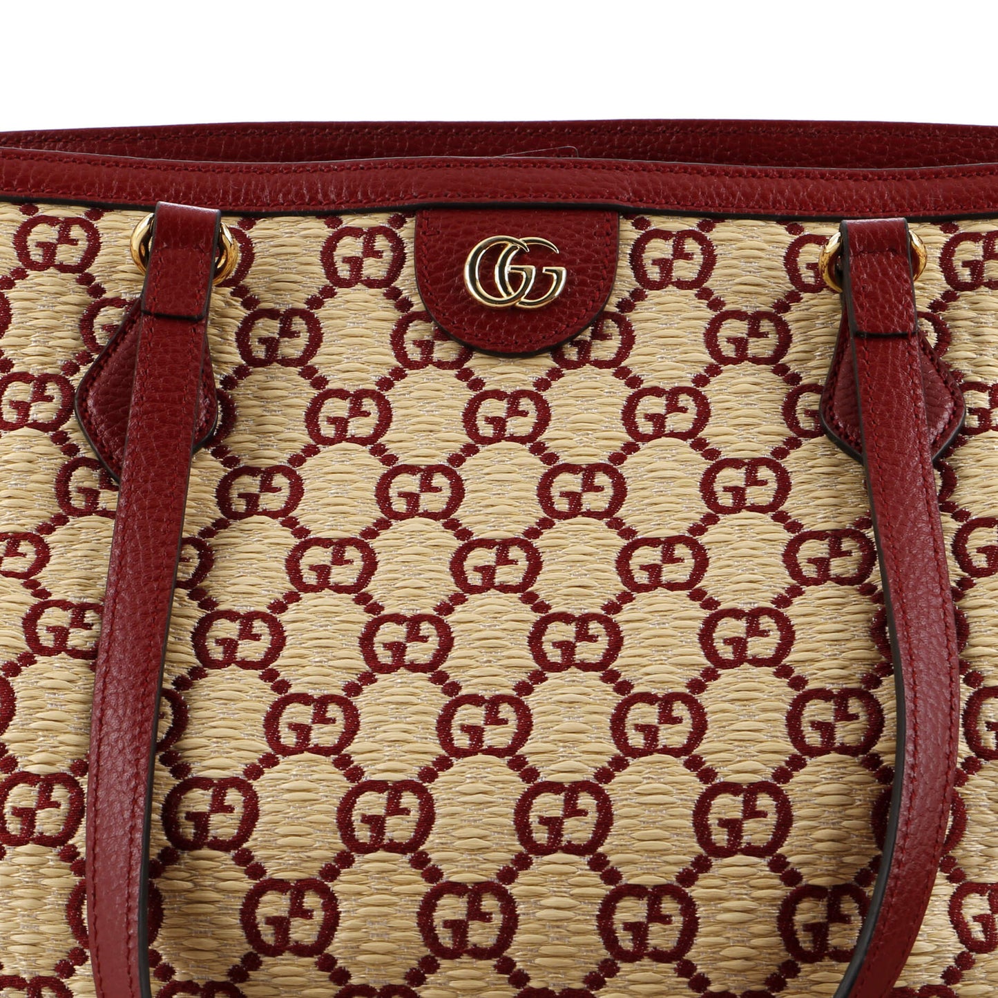 Gucci Ophidia Shopping Tote Gg Raffia Medium