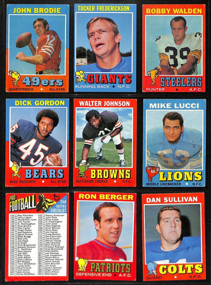 1971 Topps Football Card Complete Set (1-263)