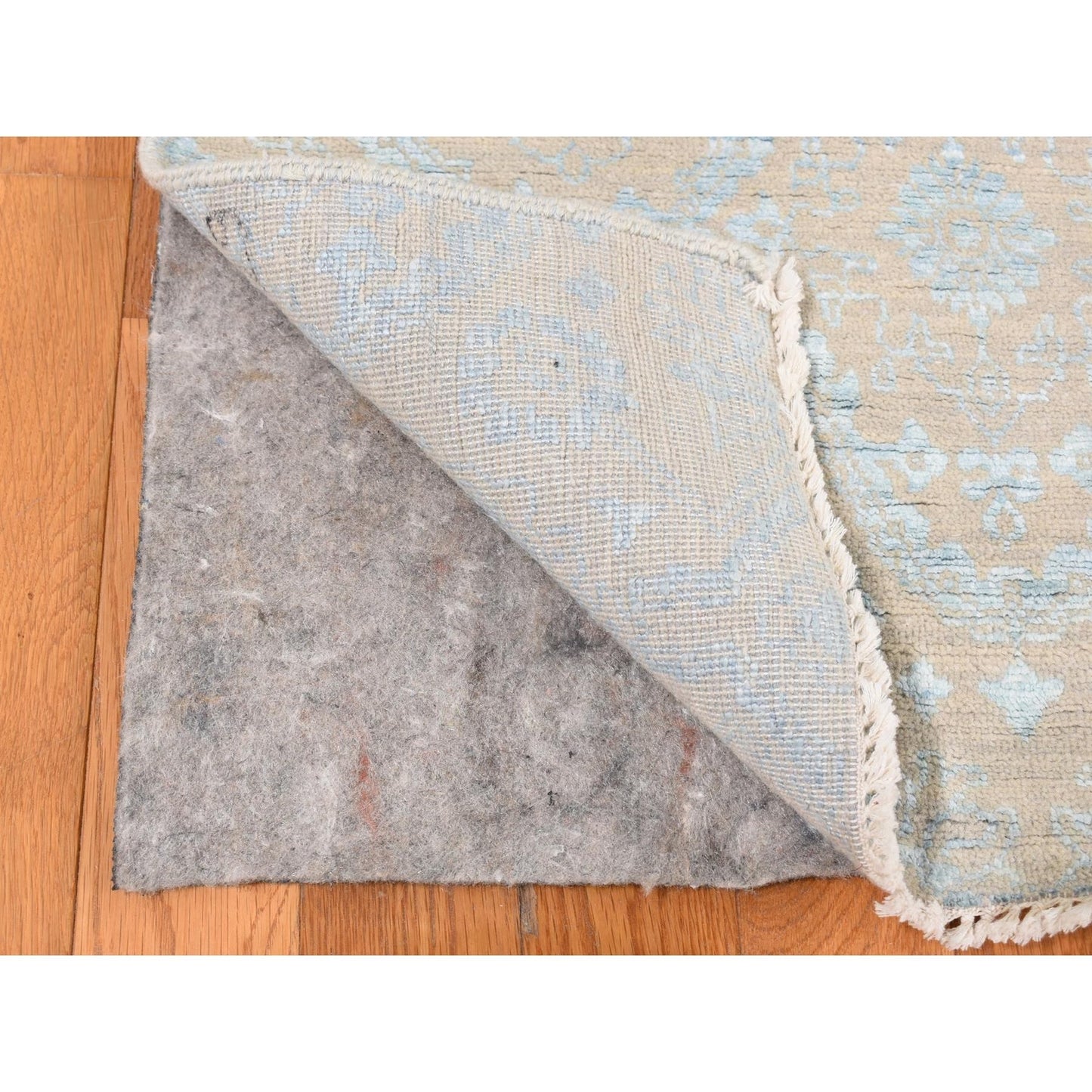 11'10"X15' Brown Wool And Silk Rosettes Design Hand Knotted Oversized Rug
