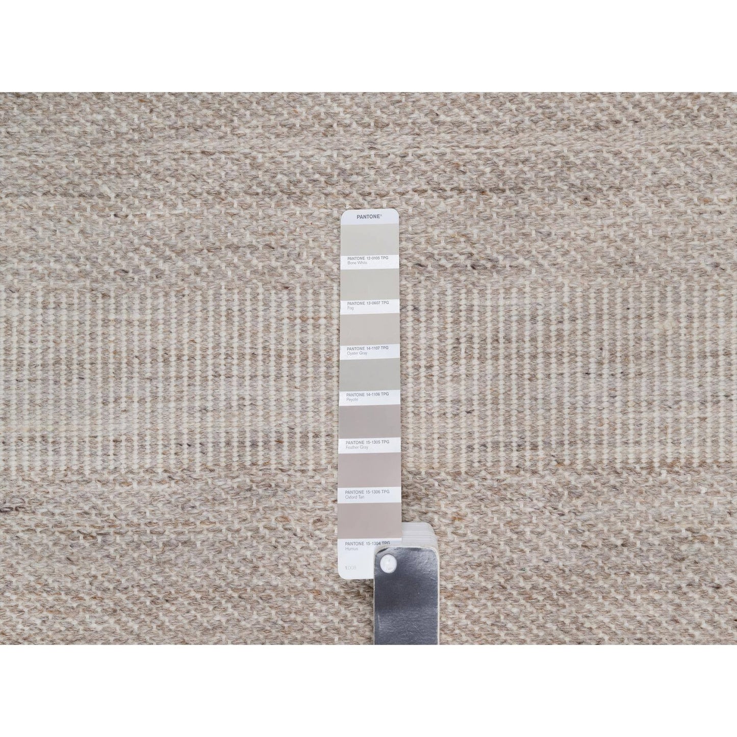 9'2"X12'2" Beaver Brown Flat Weave With Textured Grass Design Wool Rug
