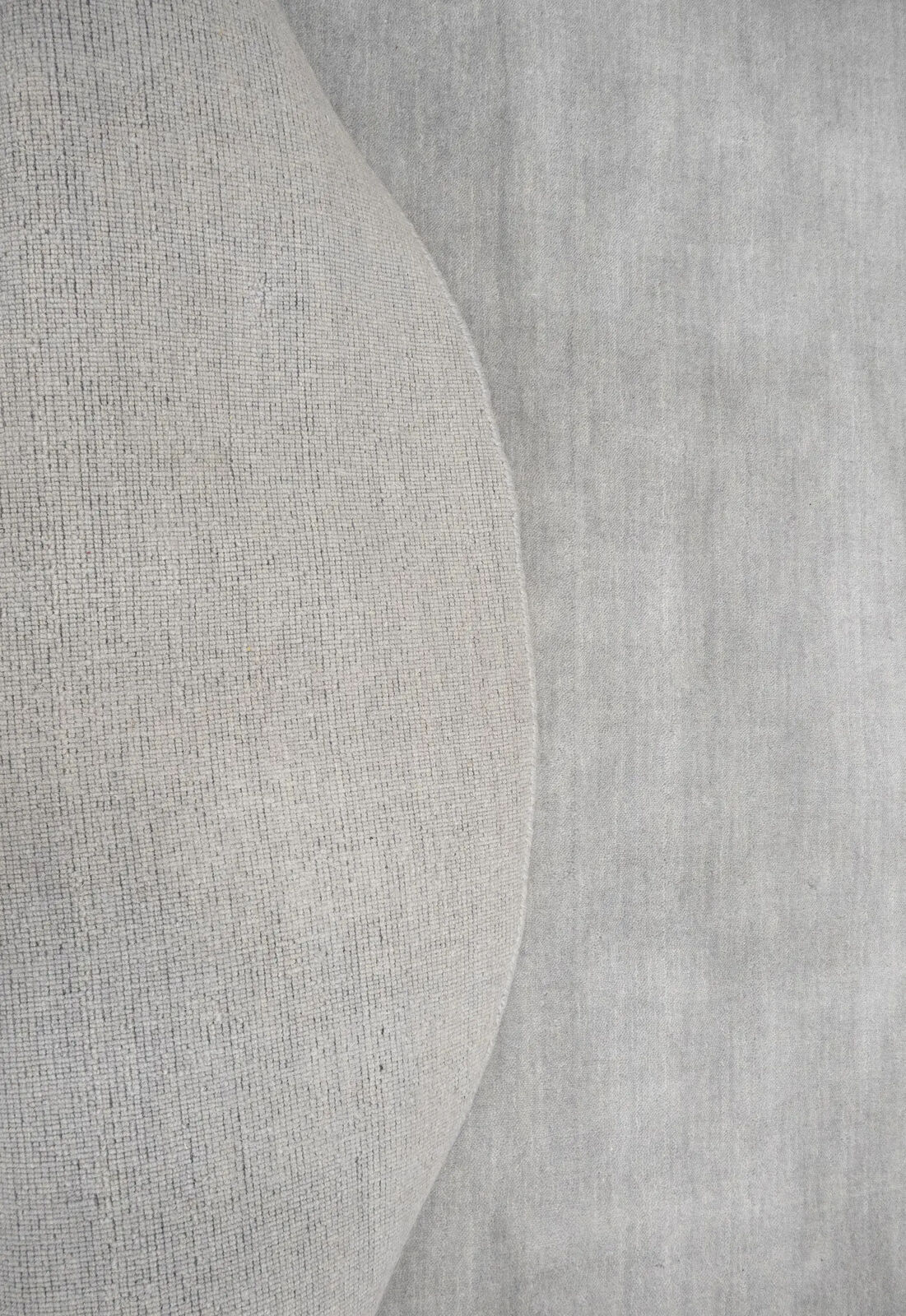 Gray Solid Hand-Loomed 6X6 Gabbeh Wool Round Rug