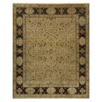 8'X10' Brown Kishoon Design New Zealand Wool With Silk Hand Knotted Rug