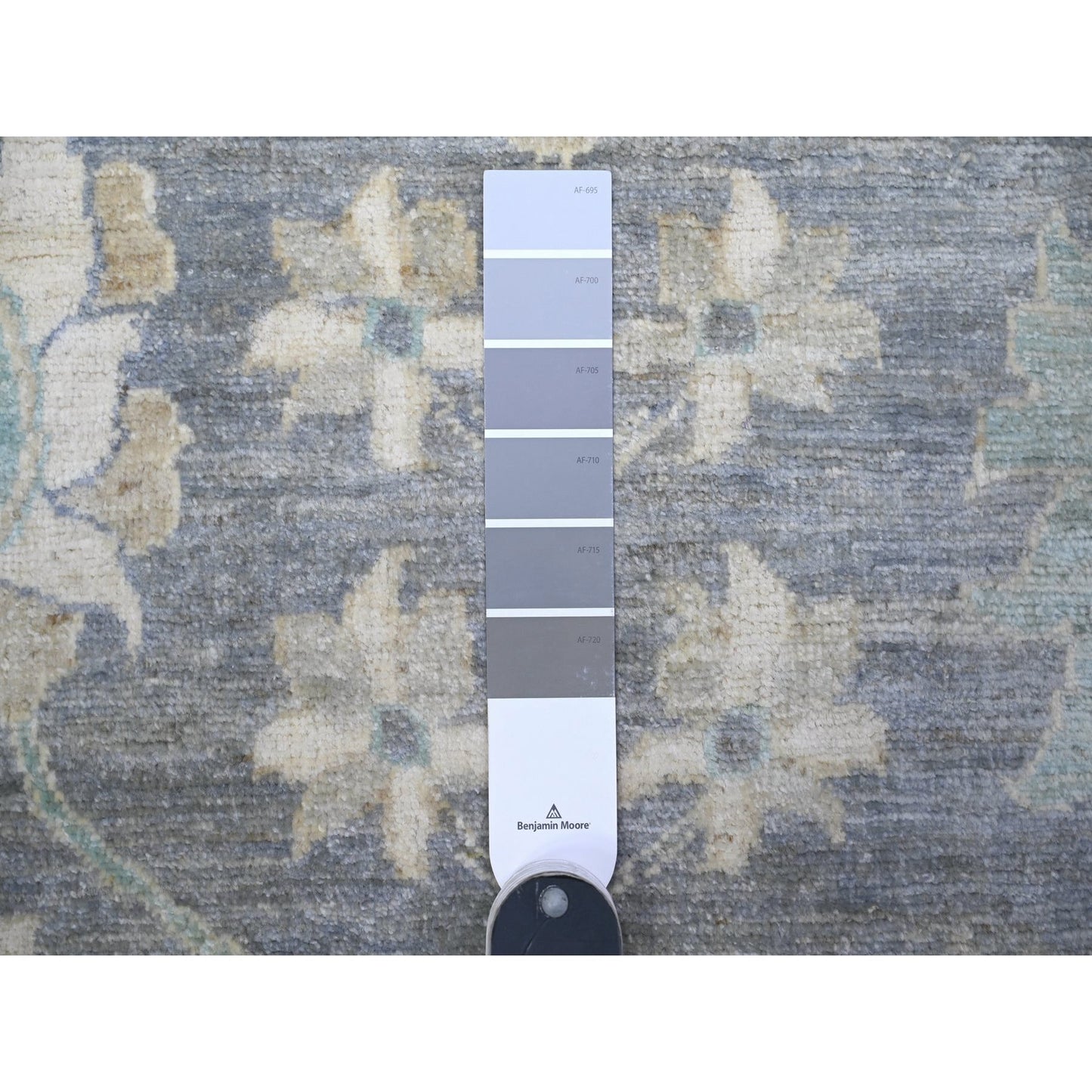 10'2"X14' Sabre Gray Peshawar Mahal Design Hand Knotted Wool Oriental Rug