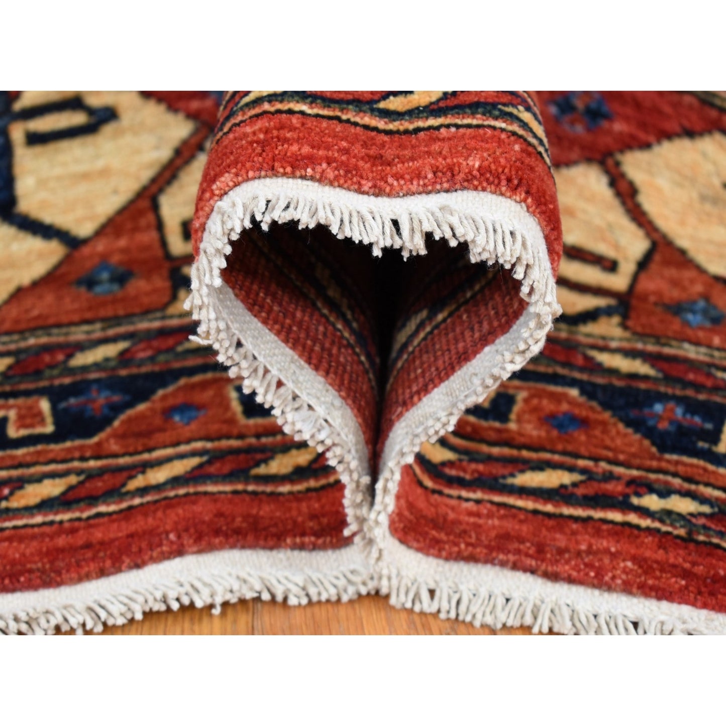 10'X14' Imperial Red Afghan Ersari Pure Wool Hand Knotted Rug