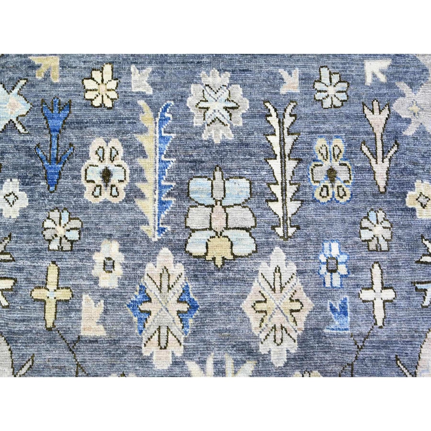 10'X14' Gray Afghan Angora Oushak Hand Knotted Pure Wool Oriental Rug