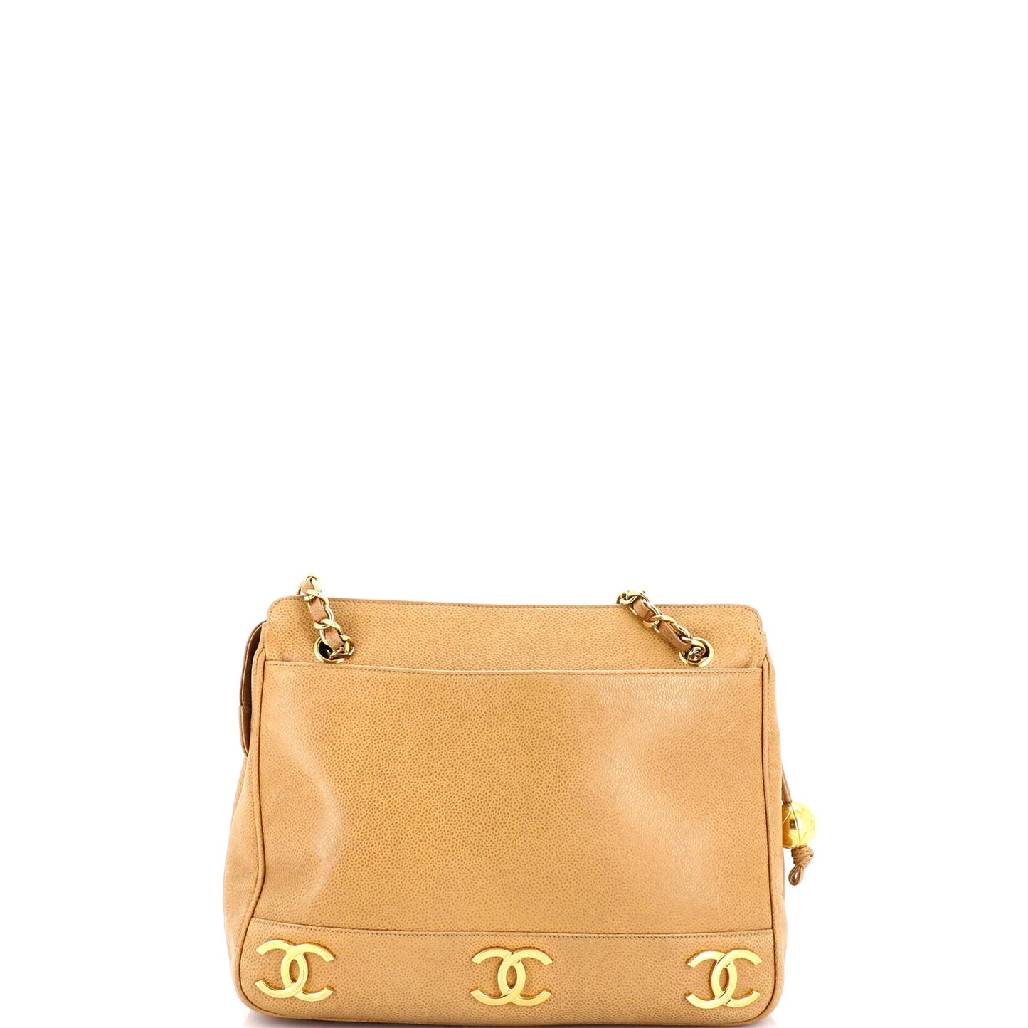 Chanel Vintage Metal Cc Shoulder Bag Caviar Small