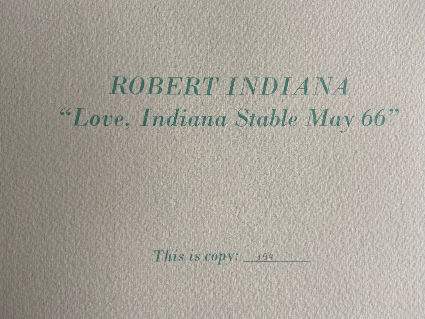 Robert Indiana Lithograph Guggenheim Museum Coa Signed Op Numbered
