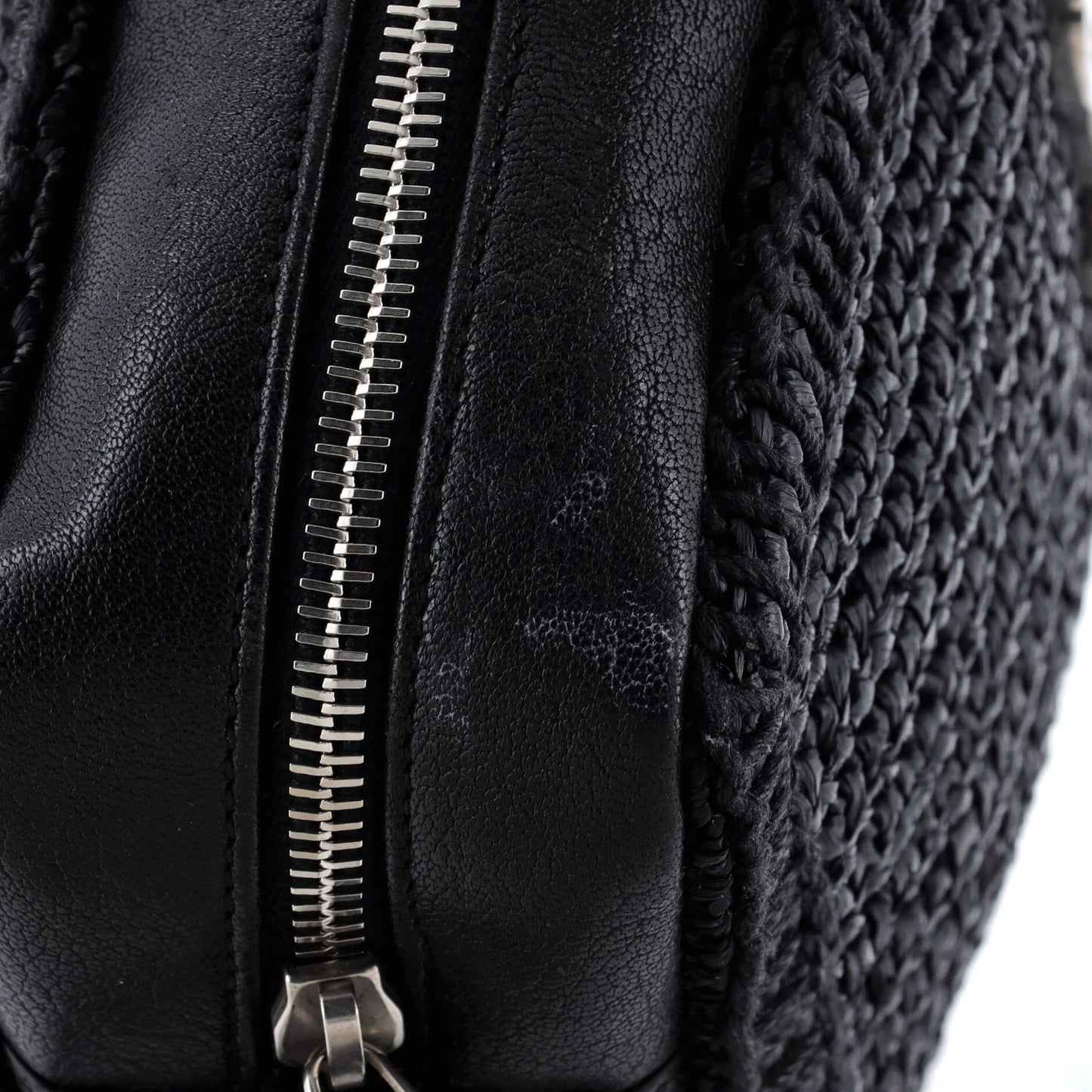 Saint Laurent Lou Camera Bag Woven Raffia Small