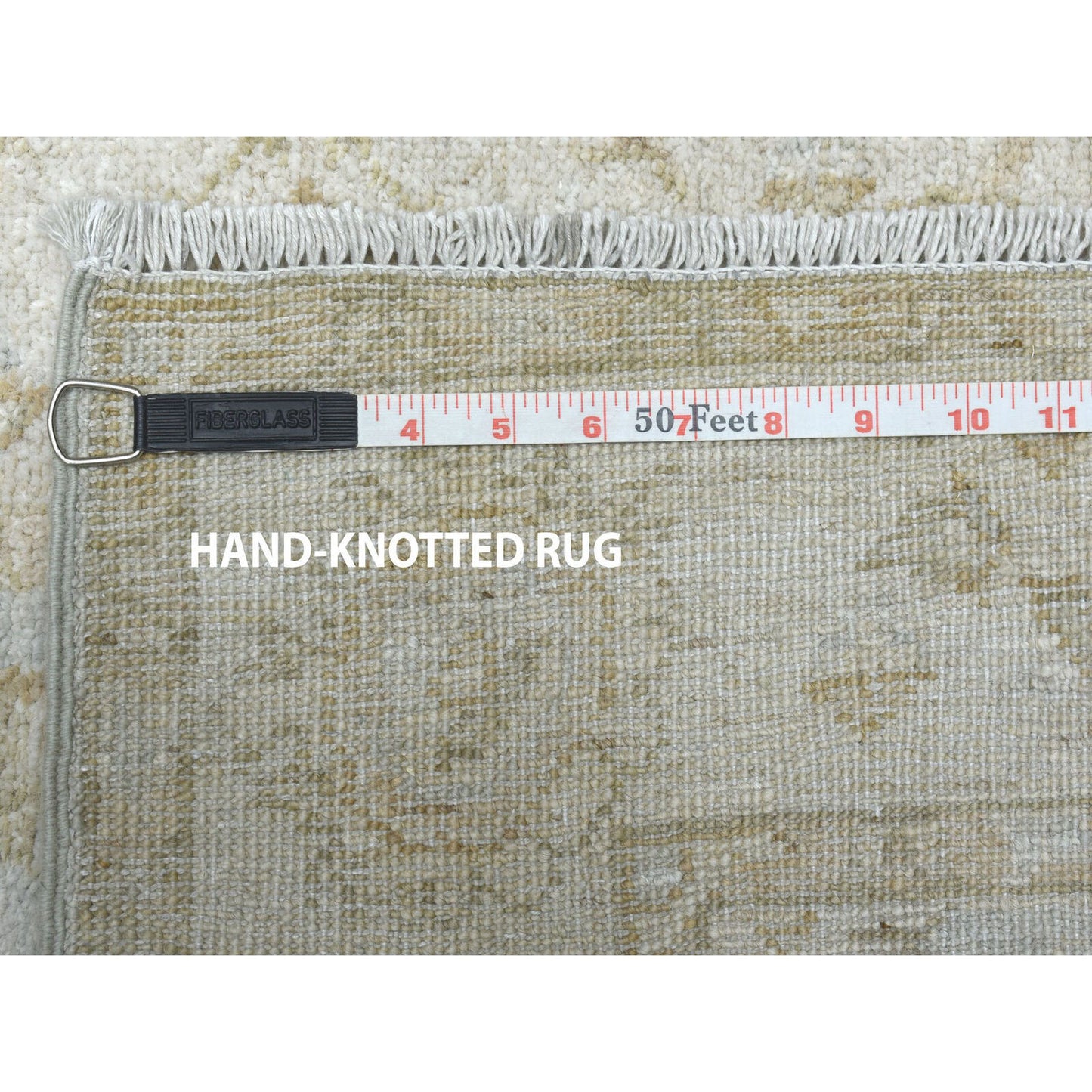 2'8"X15'9" White Wash Peshawar Pure Wool Handmade Oriental Xl Runner Rug