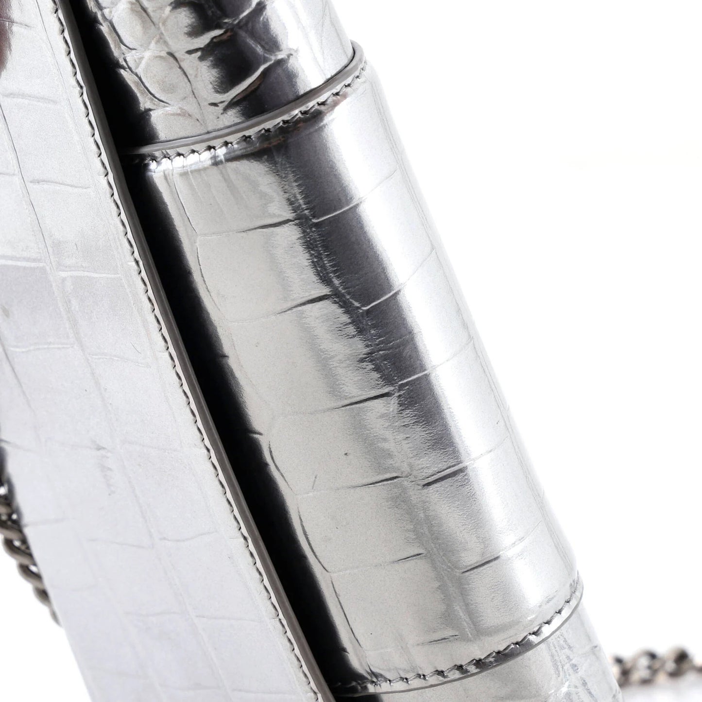 Balenciaga Hourglass Crossbody Bag Crocodile Embossed Leather Xs