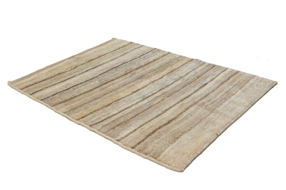 Hand-Knotted Beige Brown Tribal Gabbeh Oriental