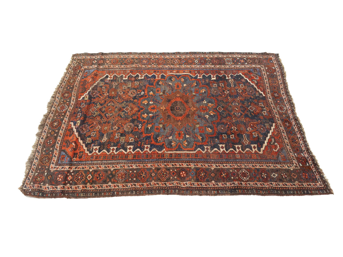 Antique Tribal Farmhouse Wool Rug Oriental Foyer