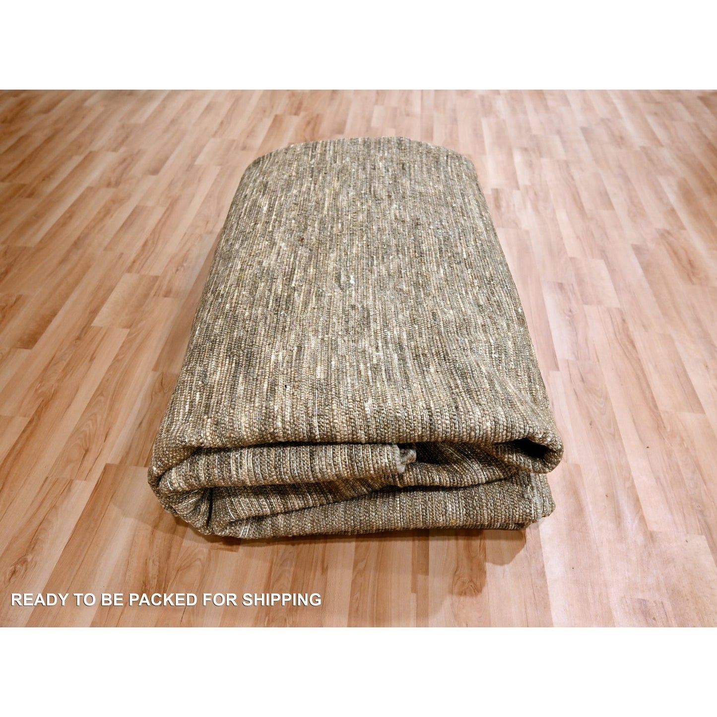 9'4"X12'4" Shades Of Brown Modern Plain Design 100% Wool Hand Knotted Rug