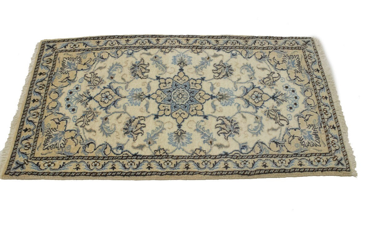 Handmade Nain Oriental Rug Classic Floral Design