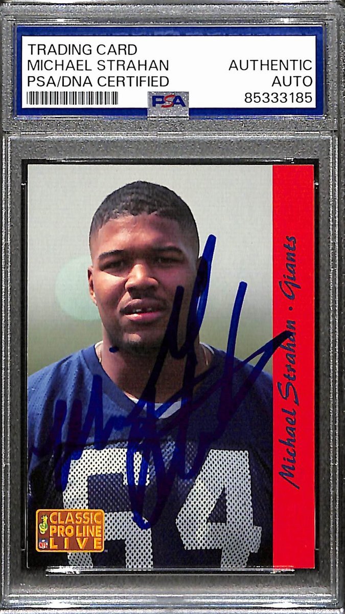 Michael Strahan Hof Signed 1993 Pro Line Live