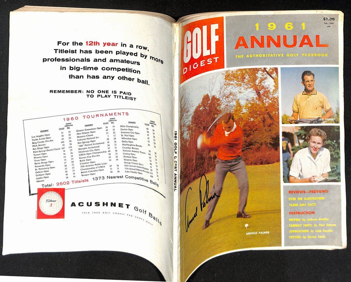 Arnold Palmer Signed/Autographed Feb 1961 Golf