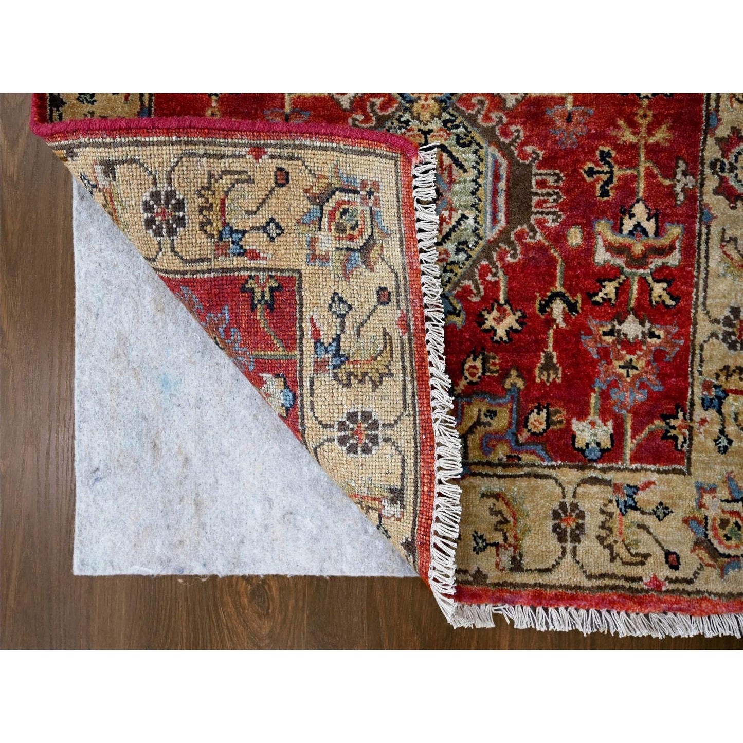 2'8"X10' Red Hand Knotted Wool Karajeh Design Runner Oriental Rug