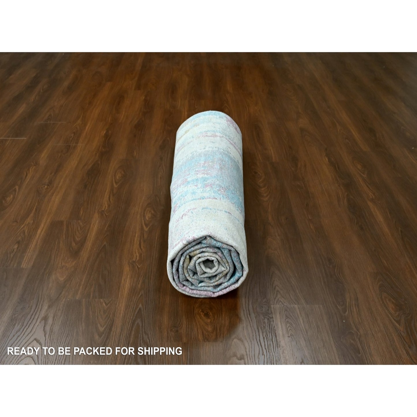 9'X12' Pastel Yellow Abstract Design Wool And Silk Shiny Hand Knotted Rug