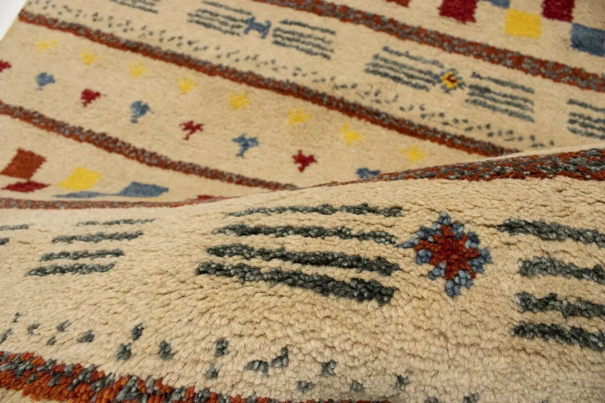 Handmade Stripes Tribal Indo-Gabbeh Runner Rug