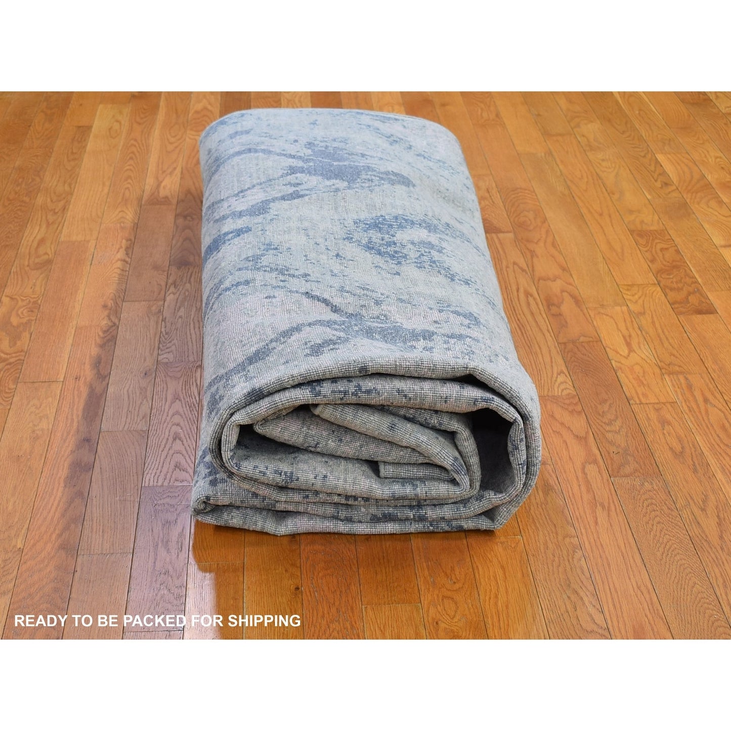 10'X14'3" Large Elements Pastels Modern Silk & Textured Wool Handmade Rug