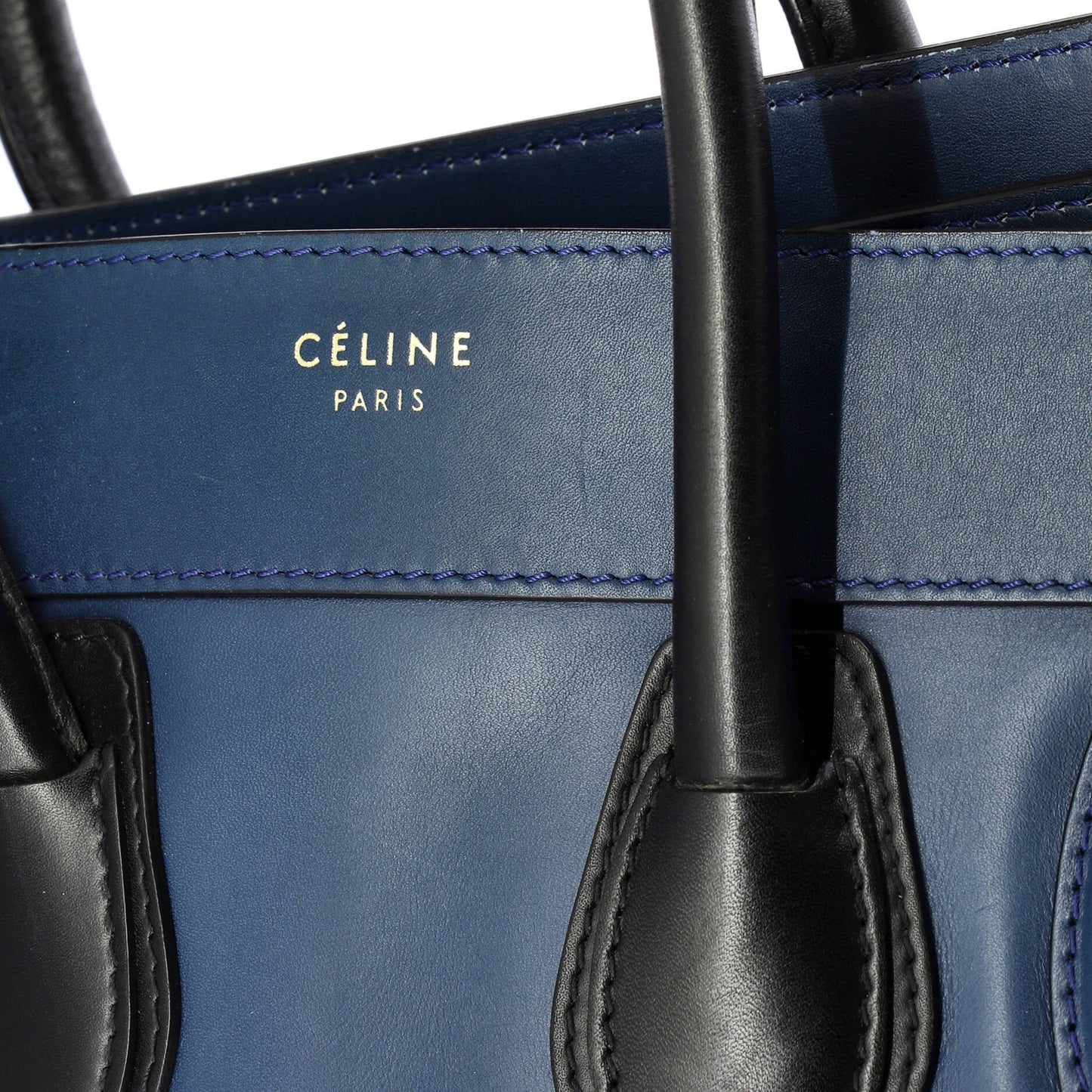 Celine Bicolor Luggage Bag Leather Micro