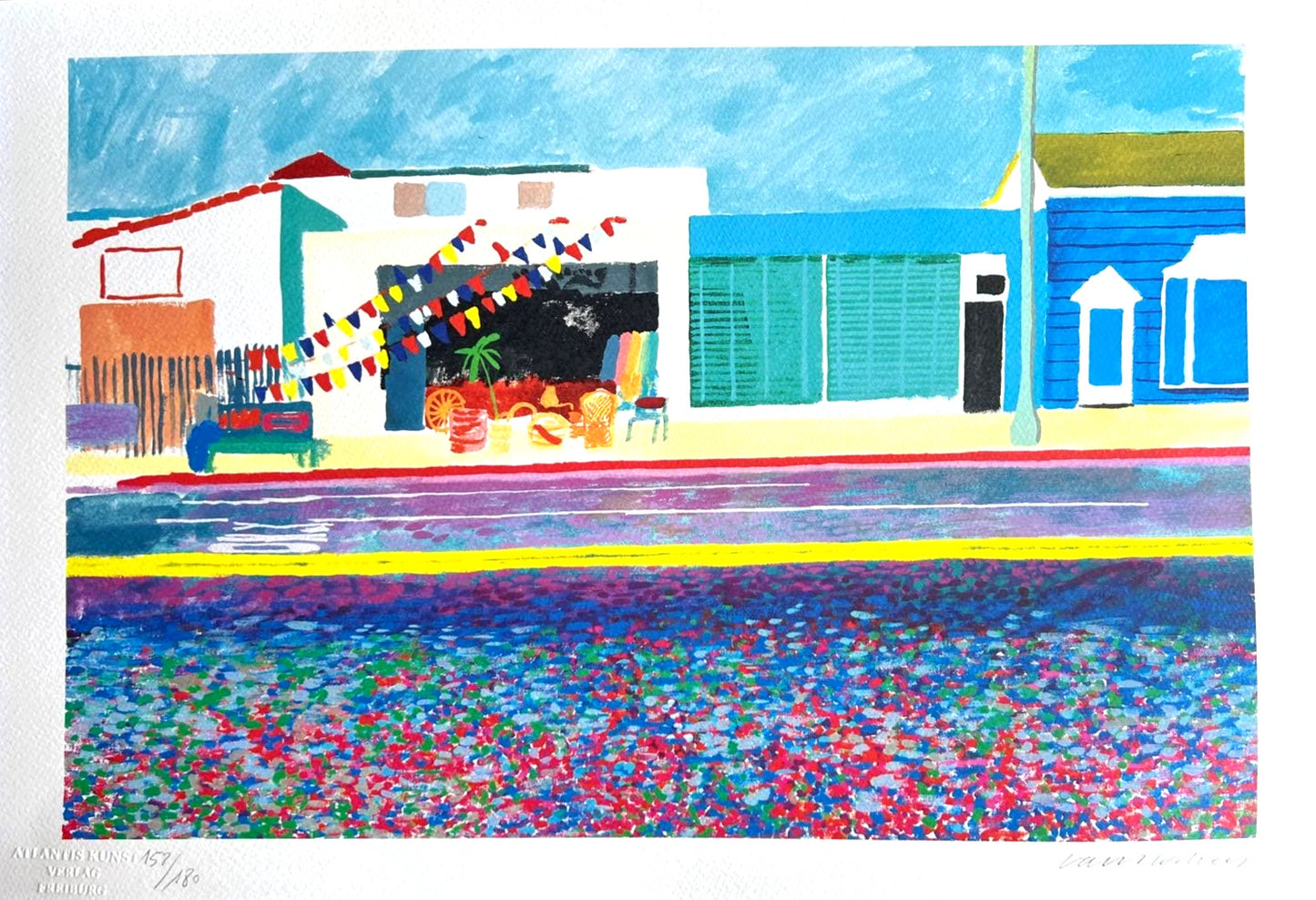 David Hockney ' Santa Monica ' Lithograph Coa Signed Numbered By Hand