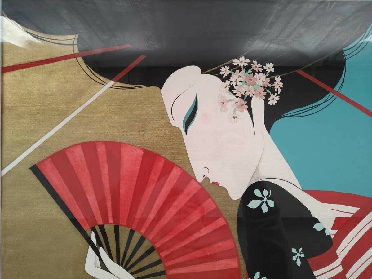 Roberto Tortoli Art Deco Original Acrylic Gouache