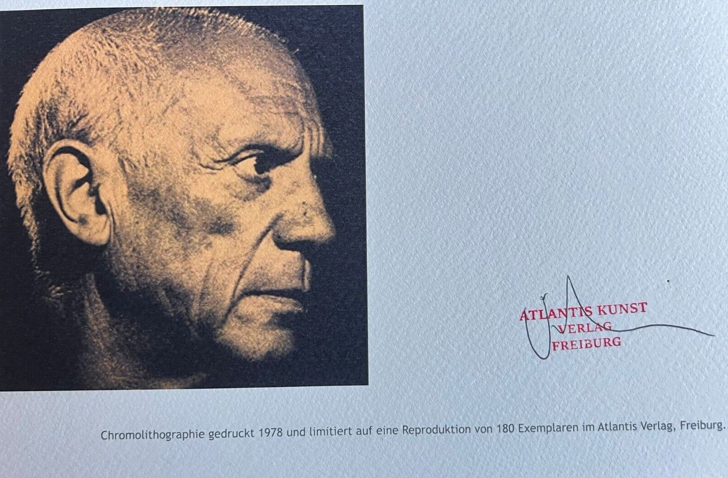 Pablo Picasso Lithograph Coa 180Es. Signed Numbered And Limited