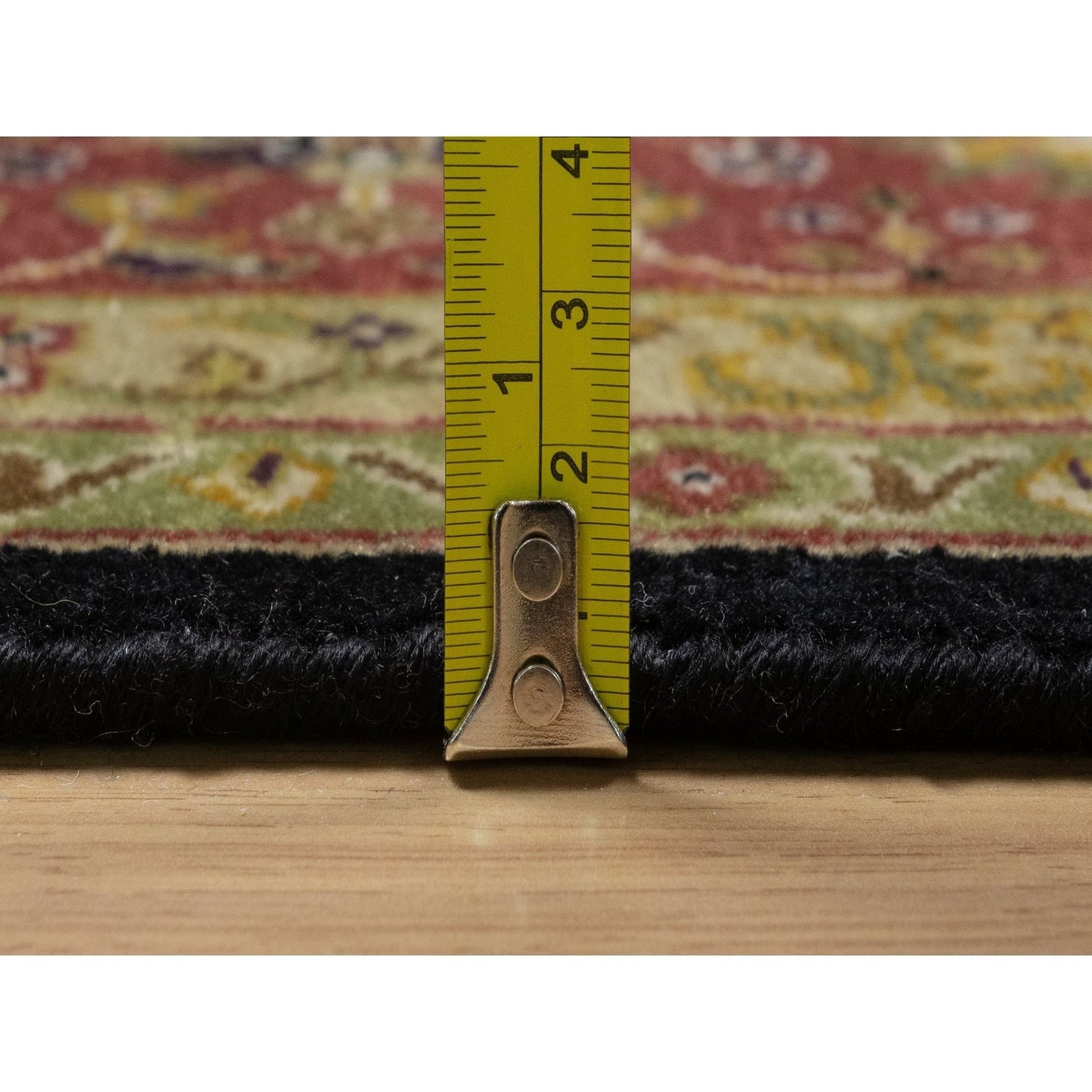 6'X8'10" Black Kishoon Revival New Zealand Wool Hand Knotted Oriental Rug