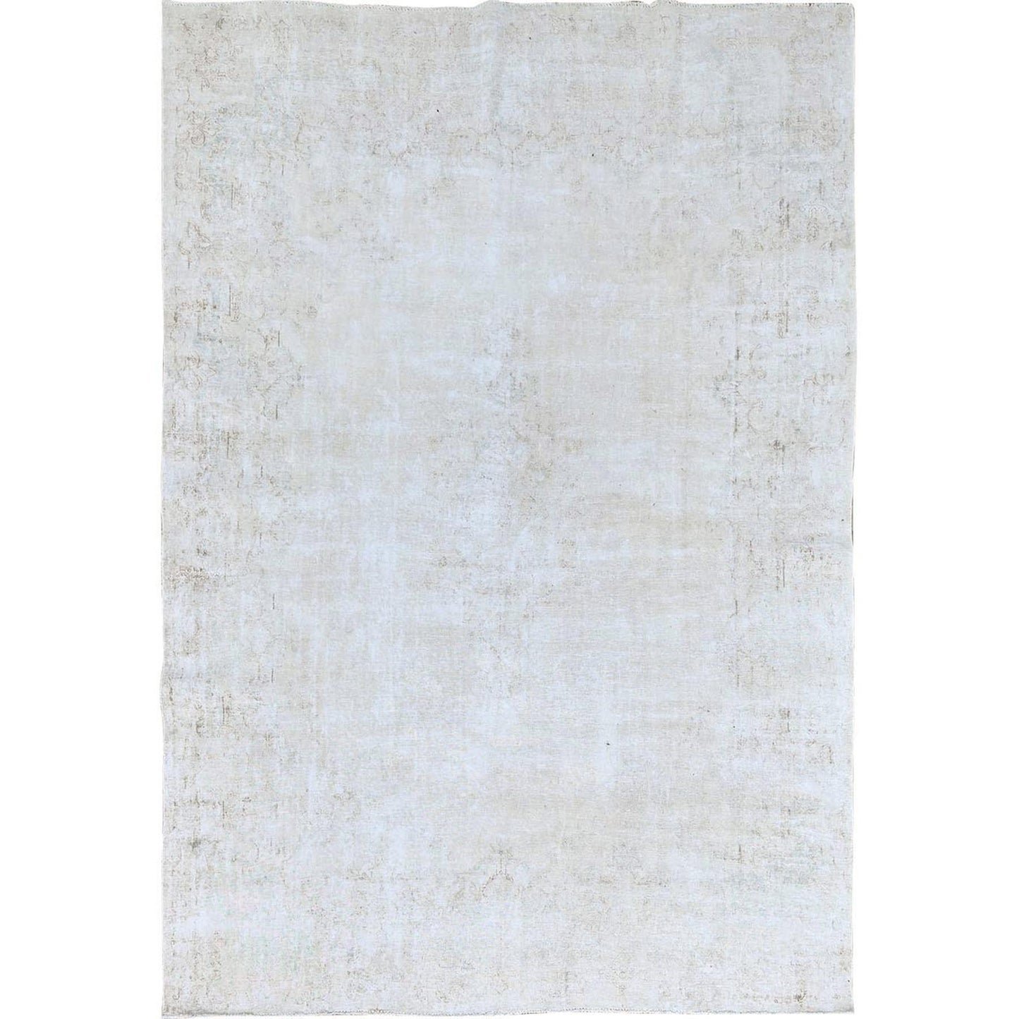 8'2"X11'8" Blue Vintage Zoroastrian Karman 100% Wool Hand Knotted Rug