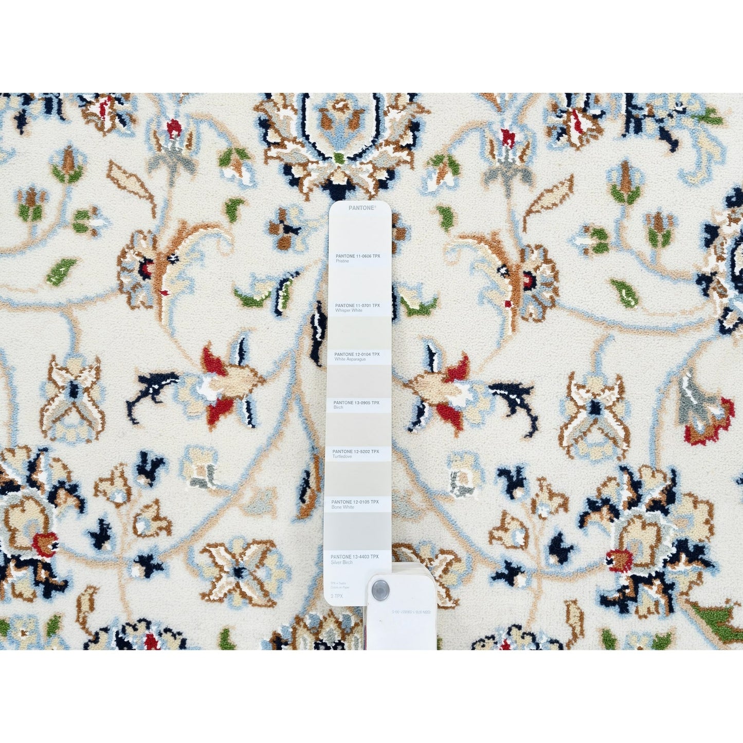 5'2"X5'2" All Over Design Square Wool&Silk 250 Kpsi Nain Hand Knotted Rug