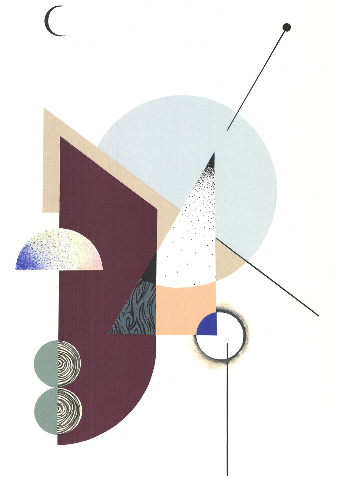 Krista Rosenkilde Technic Signed " Lithograph Abstract