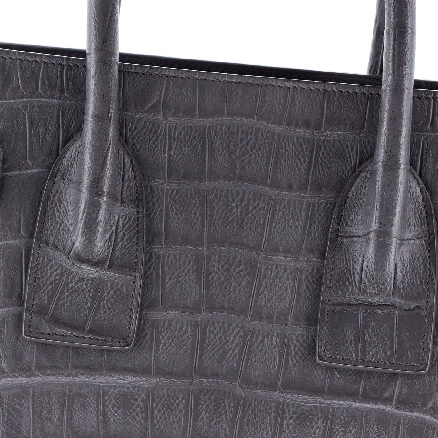 Saint Laurent Sac De Jour Nm Bag Crocodile Embossed Leather Small